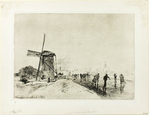 Widok na miasto Maassluis autorstwa Johan Barthold Jongkind