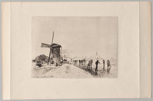 Widok na miasto Maaslins autorstwa Johan Barthold Jongkind