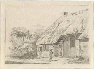Człowiek z łopatą na farmie autorstwa Johan Christiaan Willem Safft