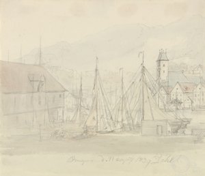 Port w Bergen autorstwa Johan Christian Dahl