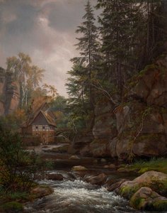 Lochmühle w dolinie Liebethal autorstwa Johan Christian Dahl