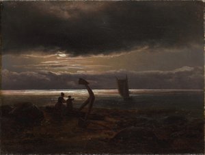 Matka i dziecko nad morzem autorstwa Johan Christian Dahl