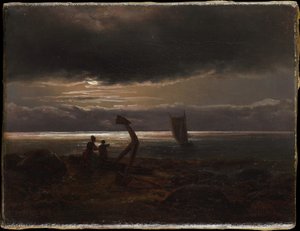 Matka i dziecko nad morzem autorstwa Johan Christian Dahl