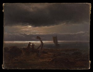 Matka z dzieckiem nad morzem autorstwa Johan Christian Dahl
