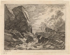 Norweskie wybrzeże podczas burzy autorstwa Johan Christian Dahl