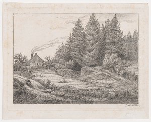 Chłopska chata na skraju lasu autorstwa Johan Christian Dahl