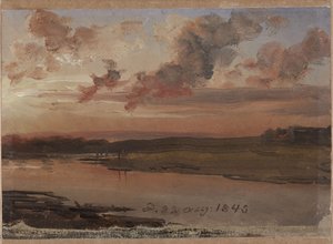 Łaba wieczorem autorstwa Johan Christian Dahl