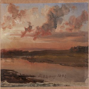 Łaba wieczorem autorstwa Johan Christian Dahl