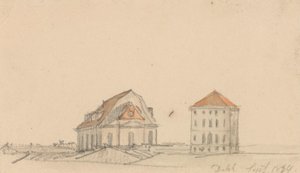 Dwa ceglane domy autorstwa Johan Christian Dahl
