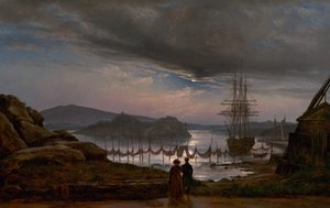Widok z Vaekero w pobliżu Christianii autorstwa Johan Christian Dahl