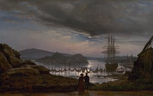 Widok z Vaekero w pobliżu Christiania autorstwa Johan Christian Dahl