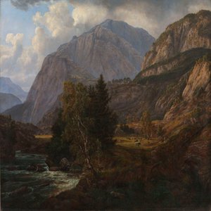 Widok na dolinę Fortundalen autorstwa Johan Christian Dahl