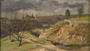 Widok Miśni. Studium autorstwa Johan Christian Dahl