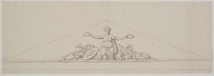 Projekt na fronton, symbolizujący dobrobyt. autorstwa Johan Christoph Petzold