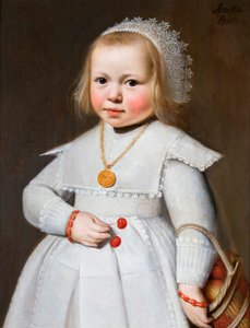 "Portret dwuletniej dziewczynki" (Portret dwuletniej dziewczynki) Obraz Jana Cornelisza van Loenena (1580/1600 -około 1636) - 1636 - Olej na desce Dimp 56x45 cm Hallwylska Museet, Sztokholm autorstwa Johan Cornelisz van Loenen