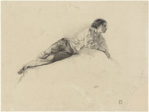 Studium leżącego młodego mężczyzny autorstwa Johan Daniël Koelman