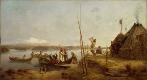 Powrót do domu dla nowożeńców nad jeziorem Hornavan autorstwa Johan Fredrik Hockert