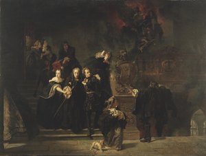 Pożar w Pałacu Królewskim, Sztokholm, 7 maja 1697, 1862-66 autorstwa Johan Fredrik Hockert