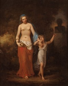 Caesarion wskazujący matce popiersie swojego ojca