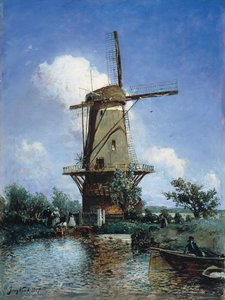 Wiatrak w pobliżu Delft autorstwa Johan Jongkind
