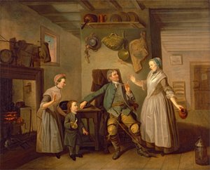 David Garrick i Mary Bradshaw w filmie Davida Garricka Powrót rolnika autorstwa Johan Joseph Zoffany