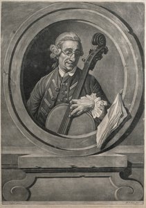 Portret muzyka, prawdopodobnie Franza Josepha Haydna (1732-1809), sztychowany przez M.A. Picota autorstwa Johan Joseph Zoffany
