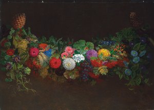 Wspaniała girlanda owoców i kwiatów, 1840