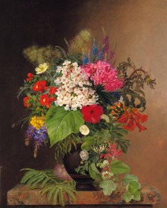 Powój, łubin, przetacznik i fuschia w wazonie, 1833