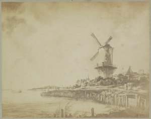 Reprodukcja fotograficzna obrazu „Wiatrak koło Wijk bij Duurstede” Jacoba Isaacksza. van Ruisdael Muzeum Amsterdamu. Jacoba van Ruisdaela. - Vue du Rhin. (tytuł na obiekcie) autorstwa Johan Marinus Schalekamp