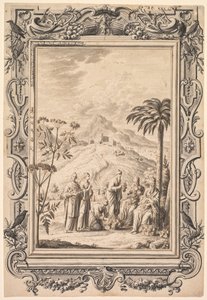 Ilustracja i projekt obramowania dla Kupfer-Bibel (Biblia miedziana) autorstwa Johan Melchior Füssli