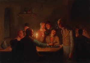 Holenderska scena tawerny, 1846. autorstwa Johan Mengels Culverhouse