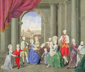 Rodzina Piotra Leopolda, wielkiego księcia Toskanii (1747-92), później Leopolda II, cesarza rzymskiego, ok.1782 autorstwa Johan Moll