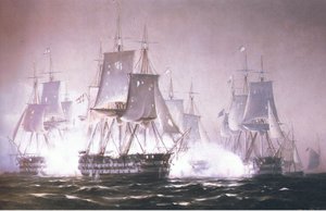 Prins Christian Frederick w walce z Brytyjczykami, z nieznanego źródła czasopisma lub książki autorstwa Johan Neumann