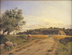 Croft w Lodskov w pobliżu dworu Vognserup, Zelandia autorstwa Johan Thomas Lundbye