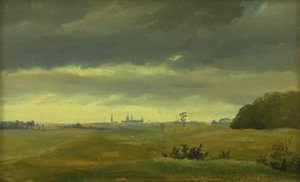 Widok na Frederiksborg z Hestehaven autorstwa Johan Thomas Lundbye