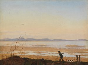 Wieczór nad jeziorem Arresø, ok. godz. 1837. autorstwa Johan Thomas Lundbye