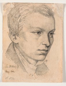 Głowa młodego mężczyzny, wykazująca pewne podobieństwo do Didrika Brandisa autorstwa Johan Thomas Lundbye
