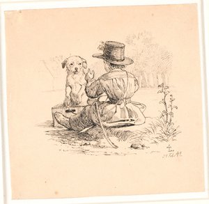 Napęd. Ilustracja do "Bajek dla dzieci" Kaalunda. Zobacz komentarz z katalogu arkuszy. autorstwa Johan Thomas Lundbye