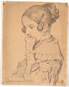 Portret młodej damy, profil 3/4 po lewej autorstwa Johan Thomas Lundbye