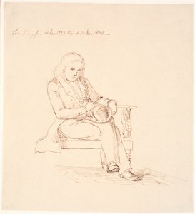 Thorvaldsen siedzący na sofie autorstwa Johan Thomas Lundbye