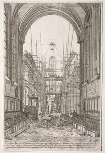 LArt Ancien Zurych: Widok w kościele franciszkanów, Barfüsser-Kirke, 1681. autorstwa Johan Ulrich Krauss