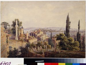 Widok na Konstantynopol i złoty róg autorstwa Johan Wolfensberger