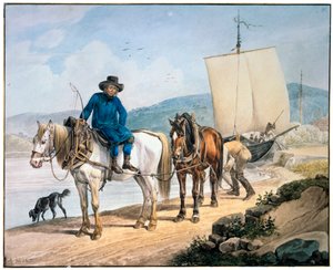 Koń i wóz nad rzeką, 1817.