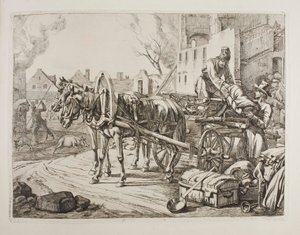 Kozacy plądrujący miasto autorstwa Johann Adam Klein