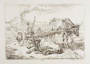 W Neapolu (woły i wóz w Neapolu) autorstwa Johann Adam Klein