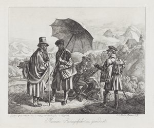 Artyści w podróży, wyd. 1819 autorstwa Johann Adam Klein