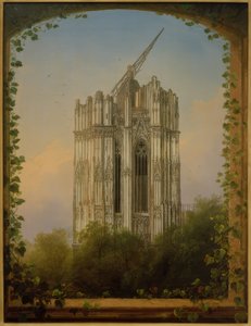 Niedokończona wieża południowa autorstwa Johann Adolf Lasinsky