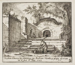 Piękna fontanna w pobliżu Schönburg autorstwa Johann Alexander Thiele