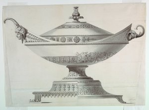 Rysunek, zadaszona waza autorstwa Johann Alois Seethaler