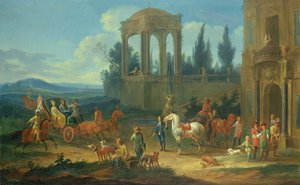 Jazda na wsi (jedna z pary) autorstwa Johann Andreas Graff